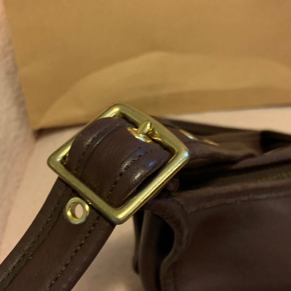 Coach Dark Brown Leather Crossbody Shoulder Bag - Picture 8 of 16